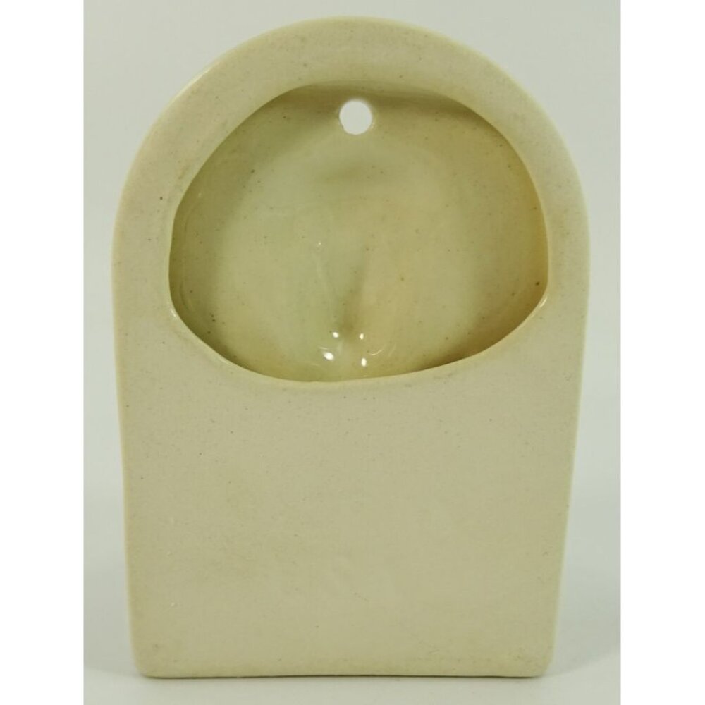 Holy Water Font Wall Hanging Ceramic Jesus Crown of Thorns White Blue USA - Picture 5 of 9